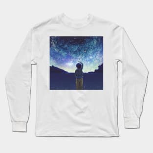 Starry Night Sky of Saturn Long Sleeve T-Shirt